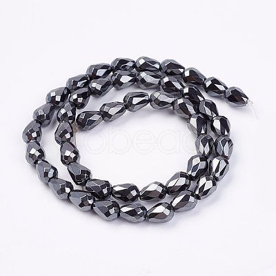 Non-magnetic Synthetic Hematite Beads Strands X-G-P262-15-6x9mm-1