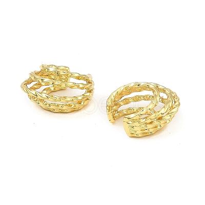 Rack Plating Brass Multi Lines Cuff Earrings EJEW-D069-05G-1