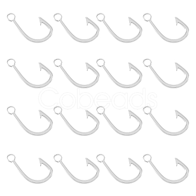 DICOSMETIC 16Pcs 201 Stainless Steel Hook Clasps STAS-DC0010-65-1