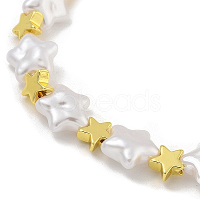 Rack Plating Brass and ABS Imitation Pearl Bracelets BJEW-B106-14G-1