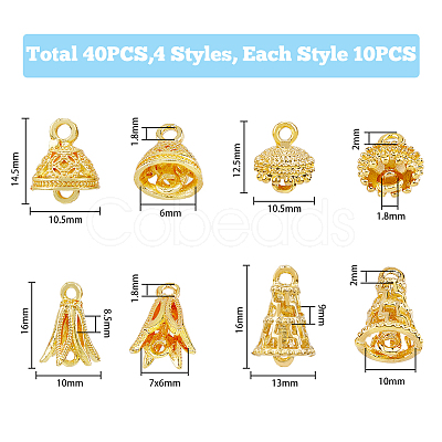 HOBBIESAY 40pcs 4 style Alloy Pendant Bails FIND-HY0002-01-1