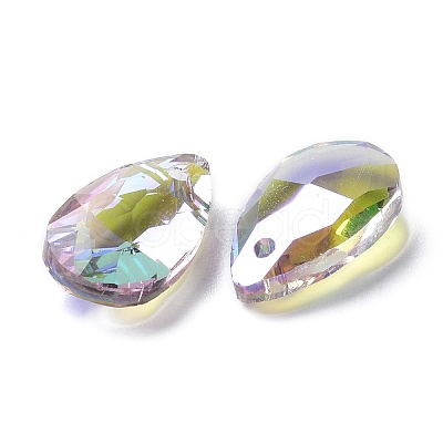 Faceted Teardrop Glass Pendants X-GLAA-O008-A16-1