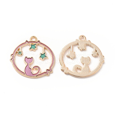 Alloy Enamel Pendants ENAM-M052-04G-1