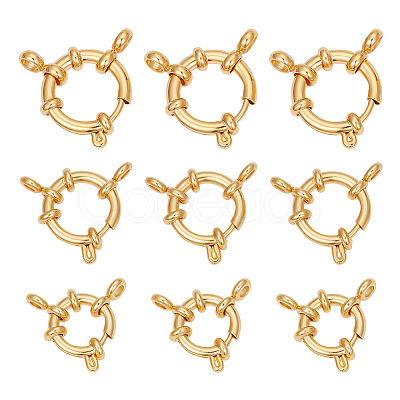 Unicraftale 9Pcs 3 Styles Ion Plating(IP) 304 Stainless Steel Spring Ring Clasps STAS-UN0052-55-1