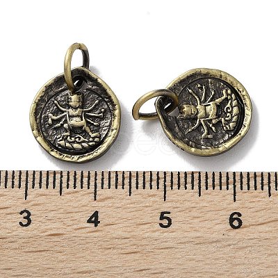 Tibetan Style Brass Pendants KK-M284-36AB-1