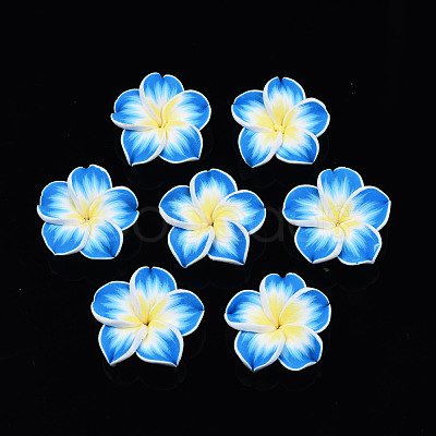 Handmade Polymer Clay 3D Flower Plumeria Beads CLAY-Q192-30mm-05-1