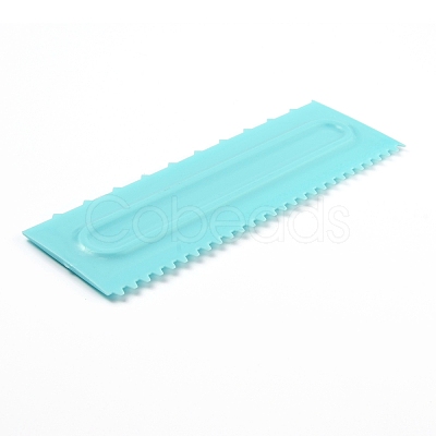 Plastic Baking Edge Dough Scraper and Cutter Pastry Spatulas AJEW-P077-10-1