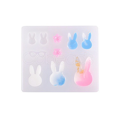 Bunny Theme Silhouette Silicone Molds X-DIY-L014-13-1