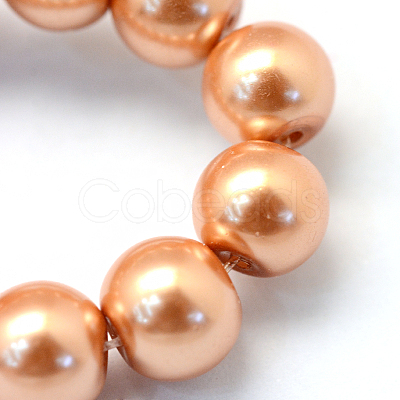 Baking Painted Pearlized Glass Pearl Round Bead Strands HY-Q003-6mm-33-1