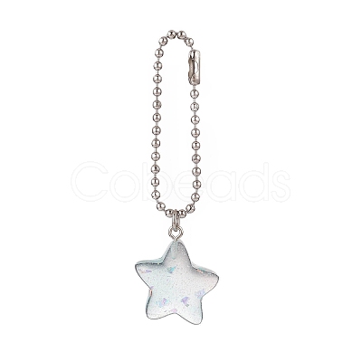 12Pcs 2 Styles Gradient Color Star & Heart Resin Pendant Decorations HJEW-JM00868-1