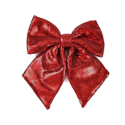 Christmas Plastic Sequin Big Bowknot Pendant Decorations AJEW-S088-04A-1