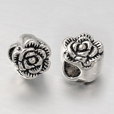 Tibetan Style Alloy European Beads MPDL-E040-74AS-1