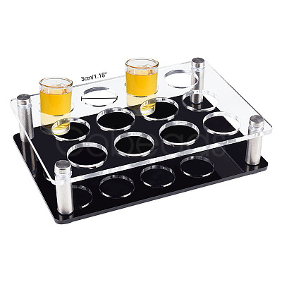 12 Round Holes Acrylic Shot Glasses Holders AJEW-WH0332-32C-1