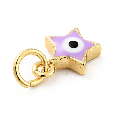 Rack Plating Brass Enamel Charms KK-G387-06G-1