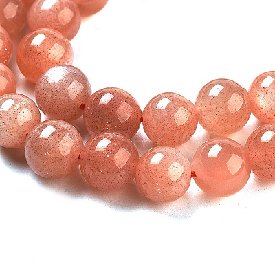 Natural Sunstone Beads Strands G-G066-8mm-1