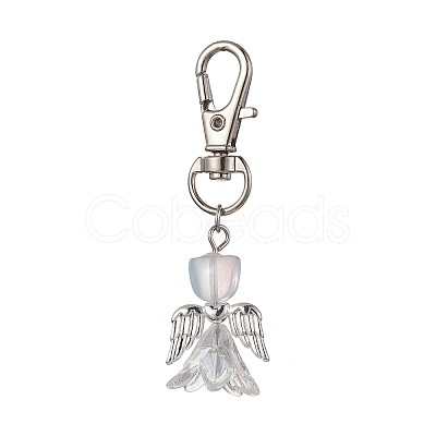 Angel Glass Pendant Decorations HJEW-JM01627-03-1