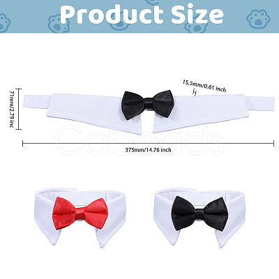 Globleland 2Pcs 2 Colors Cat Dog Cotton Bowknot Collars AJEW-GL0001-97-1