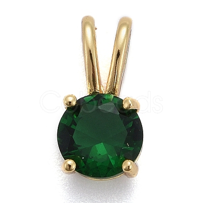 Brass Micro Pave Cubic Zirconia Pendants X-KK-P192-04-G05-1