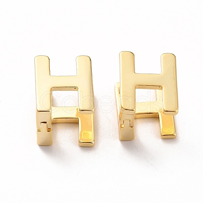 Initial Hoop Earrings for Women EJEW-P194-01G-H-1