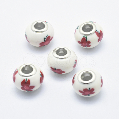 Handmade Polymer Clay European Beads CLAY-K002-A49-1