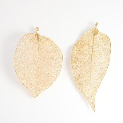 Electroplated Natural Leaf Big Pendants IFIN-Q119-02E-1