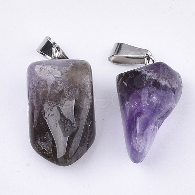 Natural Amethyst Pendants G-Q996-03-1