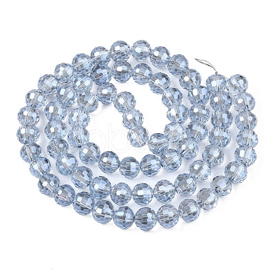 Electroplate Transparent Glass Beads Strands EGLA-N002-15-1