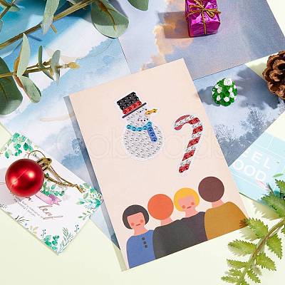 2 Sets 2 Style Christmas Theme DIY Diamond Painting Stickers Kits for Kids DIY-SZ0003-42-1