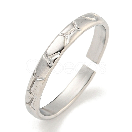 Non-Tarnish 304 Stainless Steel Open Cuff Finger Rings for Unisex RJEW-P114-06P-1