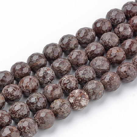 Natural Snowflake Obsidian Beads Strands G-Q462-89-12mm-1