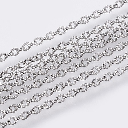 Tarnish Resistant 304 Stainless Steel Cable Chains CHS-F006-01B-P-1