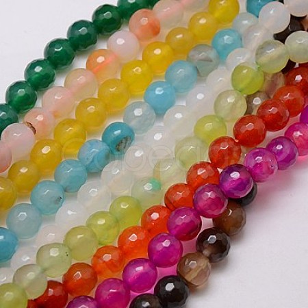 Natural Agate Beads Strands G-G580-8mm-M-1