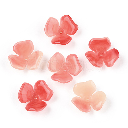 Two-tone Opaque Acrylic Bead Caps OACR-G034-03B-1