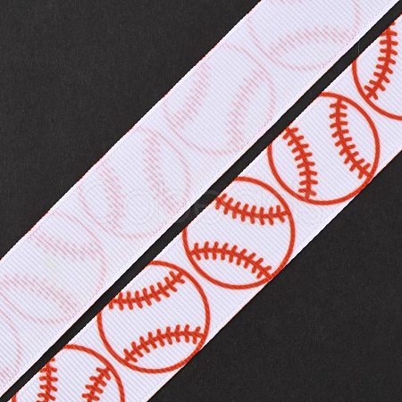 Baseball Pattern Heat Transfer Polyester Ribbons OCOR-WH0066-65D-1