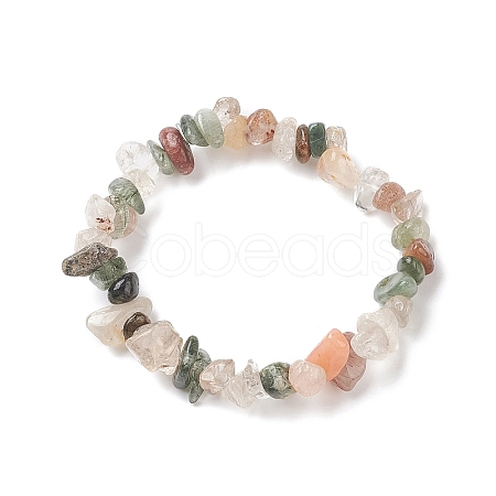 Unisex Chip Natural Gemstone Beaded Stretch Bracelets BJEW-S143-35-1