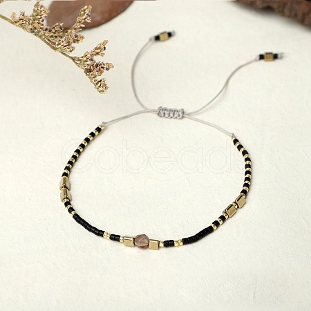 Bohemian Style Handmade Braided Friendship Bracelet with Semi-Precious Beads for Women ST6108202-1