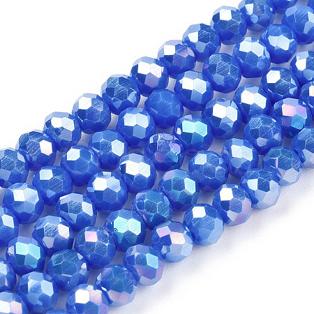 Electroplate Glass Beads Strands EGLA-A034-P4mm-B21-1
