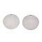 Non-Tarnish 201 Stainless Steel Pendants, Flat Round with Human & Word Papa, Stainless Steel Color, 30x1.5mm, Hole: 2mm