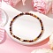 Natural Mookaite Round Beaded Stretch Bracelets for Women, with Heart Brass Beads, Inner Diameter: 2-1/4 inch(5.8cm)