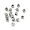 Rack Plated Brass Beads, Long-Lasting Plated, Lead Free & Nickel Free & Cadmium Free, Round with Textured, Platinum, 2.5x2.5mm, Hole: 0.9mm