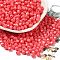 Baking Painted Glass Seed Beads, Bicone, Orange Red, 4.5x4mm, Hole: 1mm, about 5232pcs/pound