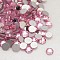 Glass Flat Back Rhinestone, Grade A, Back Plated, Faceted, Half Round, Light Rose, 7.1~7.3mm, about 288pcs/bag