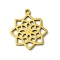 5Pcs 201 Stainless Steel Pendants, Laser Cut, Mandala Flower Charm, Real 18K Gold Plated, 17x15x1mm, Hole: 1.2mm