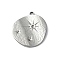 304 Stainless Steel Pendant Rhinestone Settings, Flat Round, Stainless Steel Color, Fit for 1mm Rhinestone, 23.5x21.5x2mm, Hole: 2mm