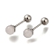 201 Stainless Steel Ear Plugs Gauges, with Natural Rose Quartz and 304 Stainless Steel Pin, Round, 15x4mm