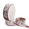 20 Yards Flower Printed Polyester Ribbon, Double Wavy Edged Ribbon for Gift Wrapping, Misty Rose, 1 inch(25mm), about 20.00 Yards(18.29m)/Roll