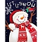 Christmas Theme DIY Diamond Painting Kit, Including Resin Rhinestones Bag, Diamond Sticky Pen, Tray Plate and Glue Clay, Snowman, 400x300mm