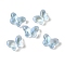 UV Plating Transparent Glass Beads, Butterfly, Light Sky Blue, 10x14.5x5.5mm, Hole: 1.2mm