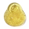 Glass Pendants, Figure of Buddha, Yellow, 39.5x36x10.5mm, Hole: 1mm