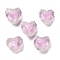 Handmade Lampwork Beads, with Enamel, Heart, Pearl Pink, 14~15x15~15.5x8.5~9.5mm, Hole: 1.4mm